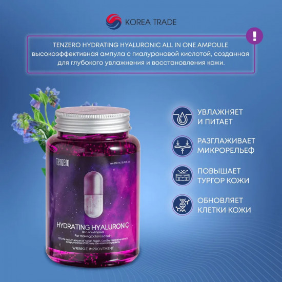 Сыворотка ампульная для лица с гиалуроновой кислотой «Hydrating Hyaluronic All In One Ampoule»