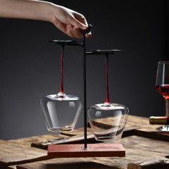 Набор бокалов для вина на красной ножке - Фото 2