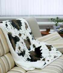 Покрывало "Win Collection Gold Line" Sherpa, шкура коровы (180 х 200 см) - Фото 1
