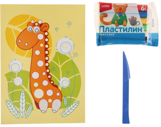 Картина из пластилина «Жирафик»