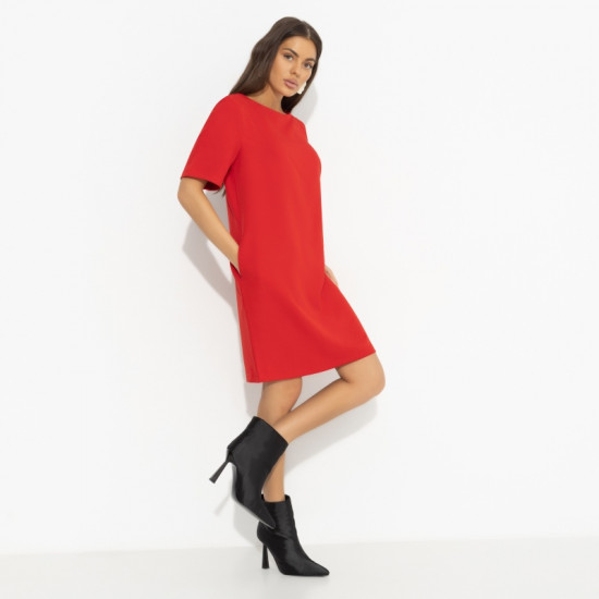 Платье женское с карманами Виртуальные будни (red)