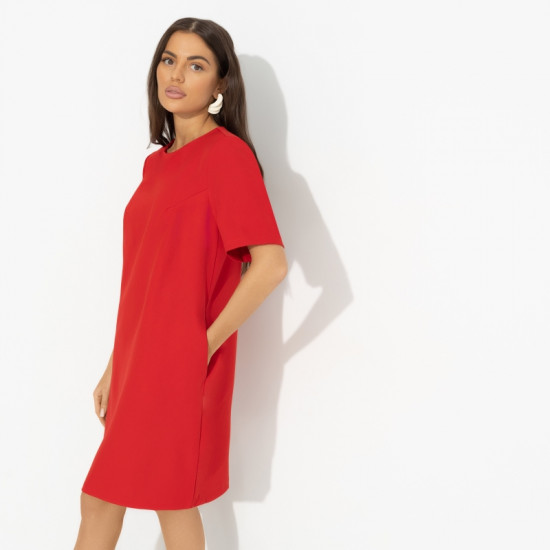 Платье женское с карманами Виртуальные будни (red)