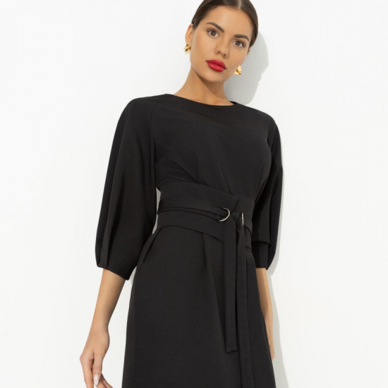 Платье женское с поясом Интересный подход (черный)