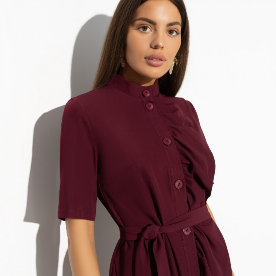 Платье женское Счастье свободы (bordo, с поясом)