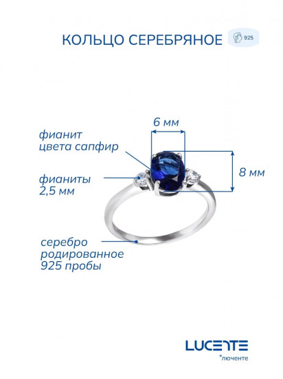 Кольцо из серебра с фианитами