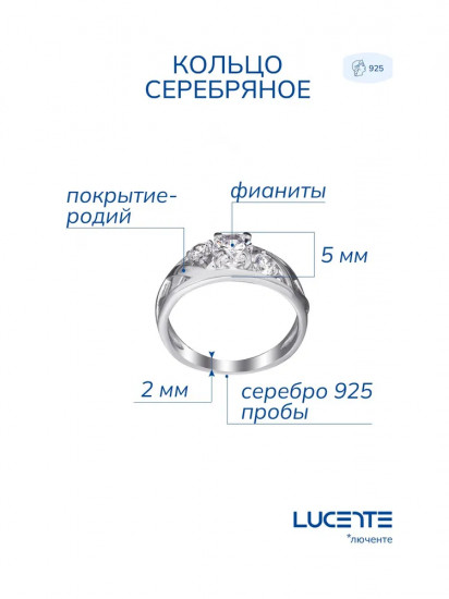 Кольцо из серебра с фианитами