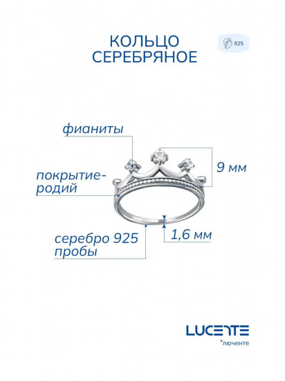 Кольцо из серебра с фианитами
