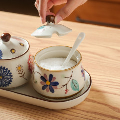 Набор керамических банок на подносе - Фото 2