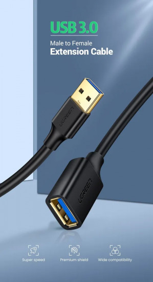 Кабель-удлинитель USB(m) — USB(f) Ugreen US129