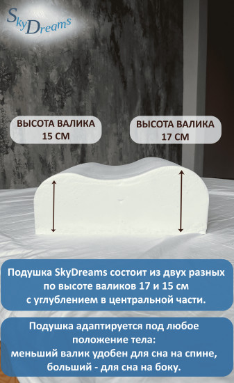 Подушка ортопедическая жесткая с эффектом памяти