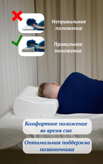 Подушка ортопедическая с эффектом памяти