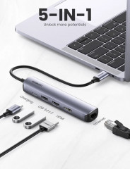 Конвертер USB 3.1(m) Type C на HDMI/LAN/USB 3.0 HUB CM418 - Фото 4