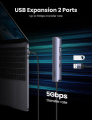 Конвертер USB 3.1(m) Type C на HDMI/LAN/USB 3.0 HUB CM418 - Фото 6