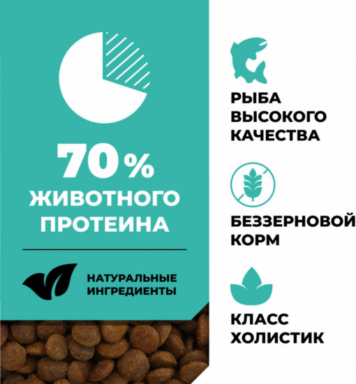 Корм для котят и кошек всех возрастов беззерновой с лососем, морской рыбой, фруктами и овощами «Salmon&Seafish»