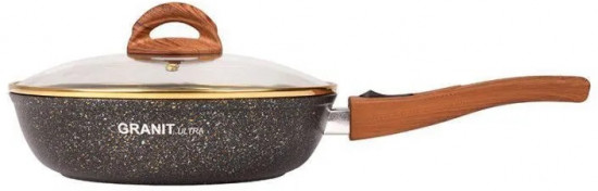 Сковорода с крышкой и съемной ручкой «Granit ultra»
