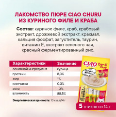Набор лакомств-пюре для кошек с морепродуктами Чао Чуру «Ассорти Ciao Churu Big» - Фото 4