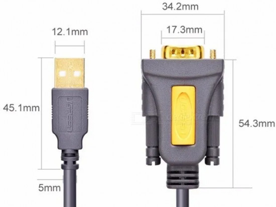 Конвертер USB(m) на COM(m) RS232, PL2303, 1m CR104 (20210)