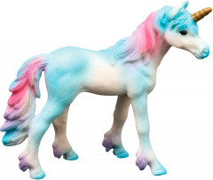 Игрушка-фигурка «Голубой жеребенок-единорог с цветной гривой» - Фото 1