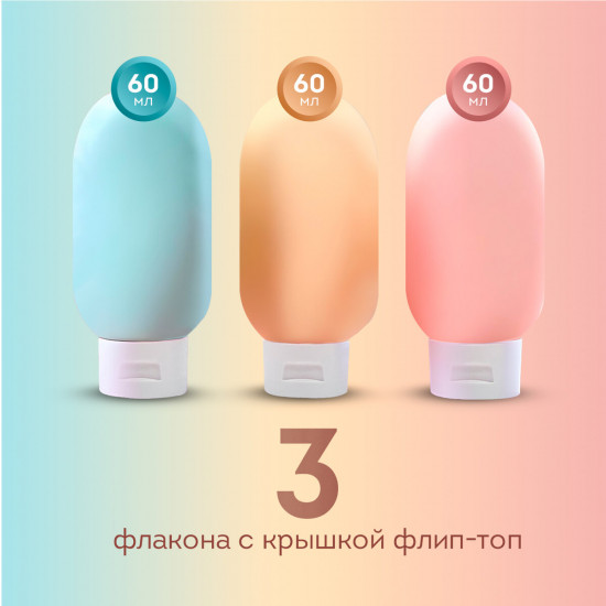 Дорожный набор флаконов в косметичке с наклейками