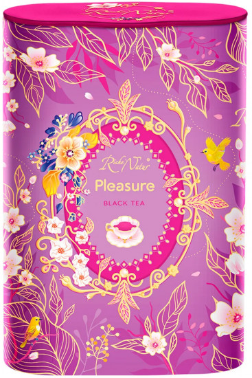 Чай черный подарочный в жестяной банке с ароматом вишни и сливы Pleasure «Наслаждение»