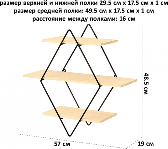 Стеллаж подвесной «Чёрная»