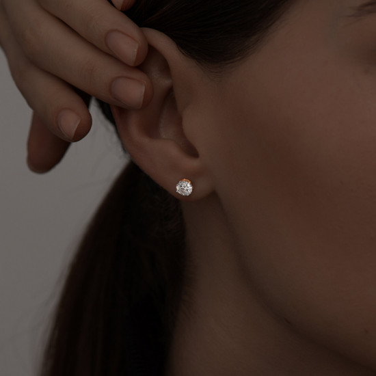 Серьги из золочёного серебра с фианитами