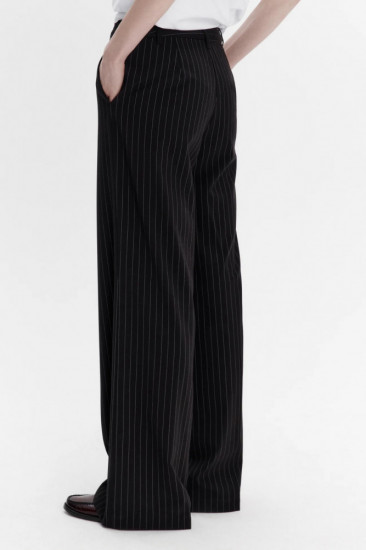 Брюки широкие костюмные в полоску