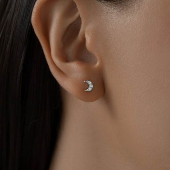 Серьги из серебра с фианитами
