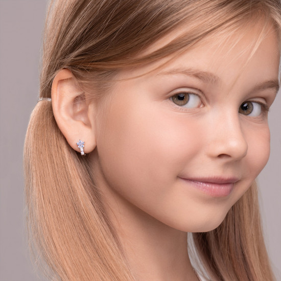 Серьги из серебра с фианитами