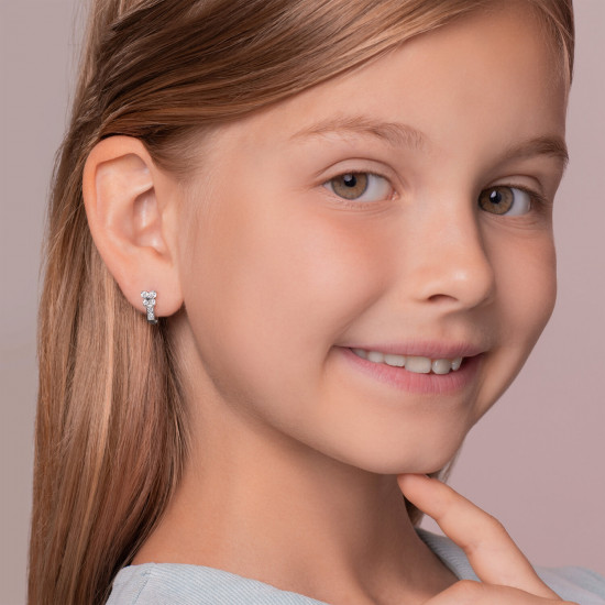 Серьги из серебра с фианитами