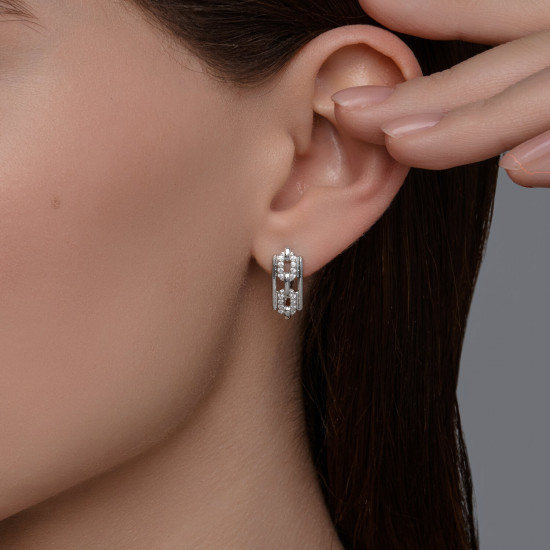 Серьги из серебра с фианитами