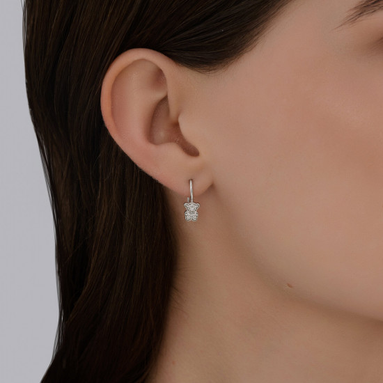 Серьги из серебра с фианитами