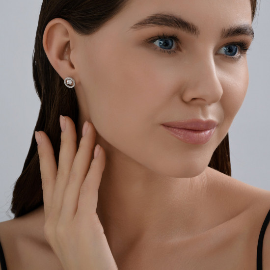 Серьги из серебра с фианитами