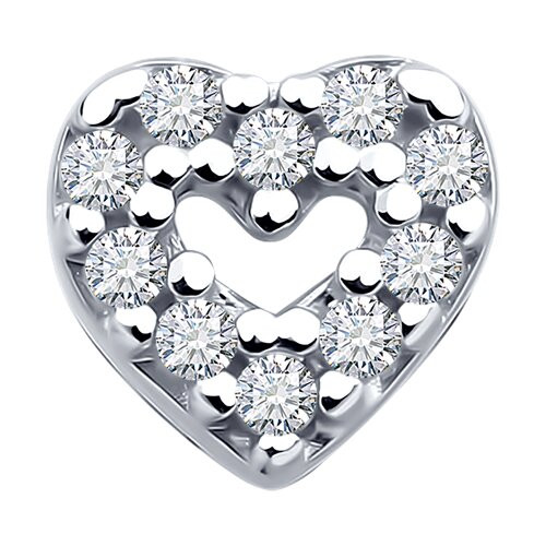 Серьга из серебра с фианитами