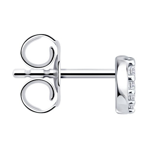 Серьга из серебра с фианитами