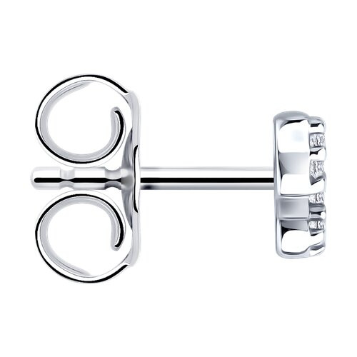 Серьга из серебра с фианитами