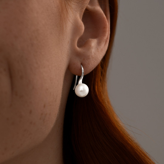 Серьги из серебра с жемчугом