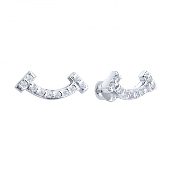 Серьги из серебра с фианитами