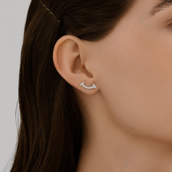 Серьги из серебра с фианитами