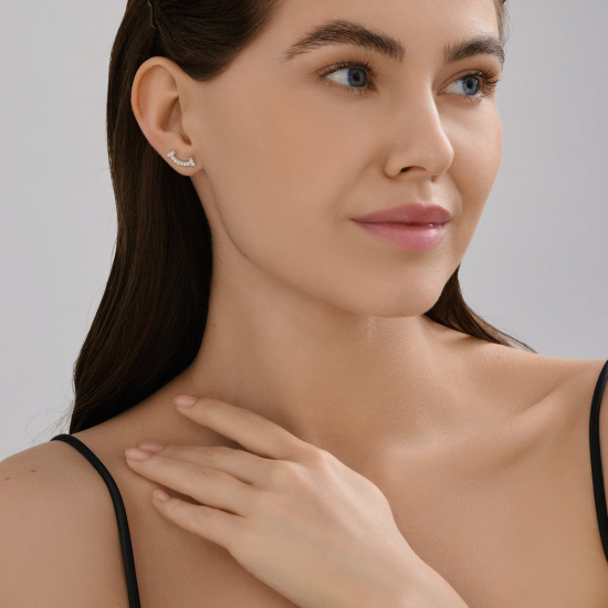 Серьги из серебра с фианитами