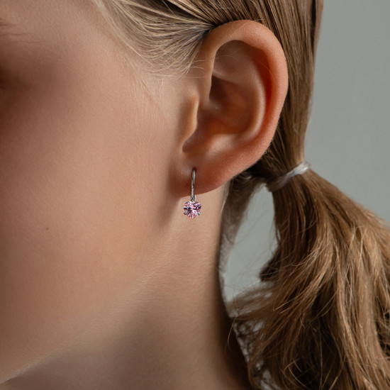 Серьги из серебра с фианитами