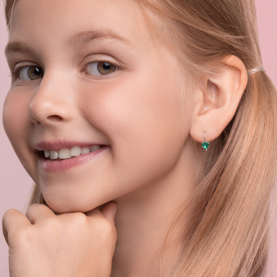 Серьги из серебра с фианитами