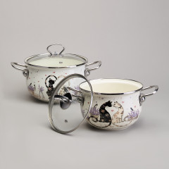 Набор кастрюль с крышками «Lavander cats» - Фото 2