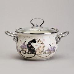 Набор кастрюль с крышками «Lavander cats» - Фото 4