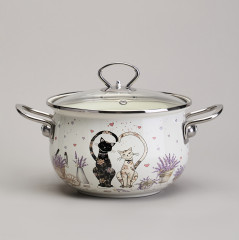 Набор кастрюль с крышками «Lavander cats» - Фото 5