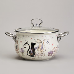 Набор кастрюль с крышками «Lavander cats» - Фото 2