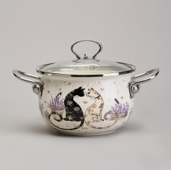 Набор кастрюль с крышками «Lavander cats» - Фото 3