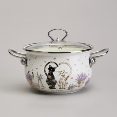 Набор кастрюль с крышками «Lavander cats» - Фото 4