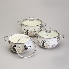 Набор кастрюль с крышками «Lavander cats» - Фото 5