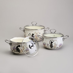 Набор кастрюль с крышками «Lavander cats» - Фото 6